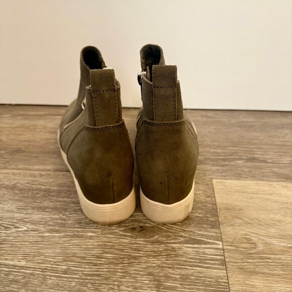 Steve Madden Charcoal Gray Suede Wedge Sneakers Ankle Boots Sz 8.5 M EUC - Picture 4 of 7